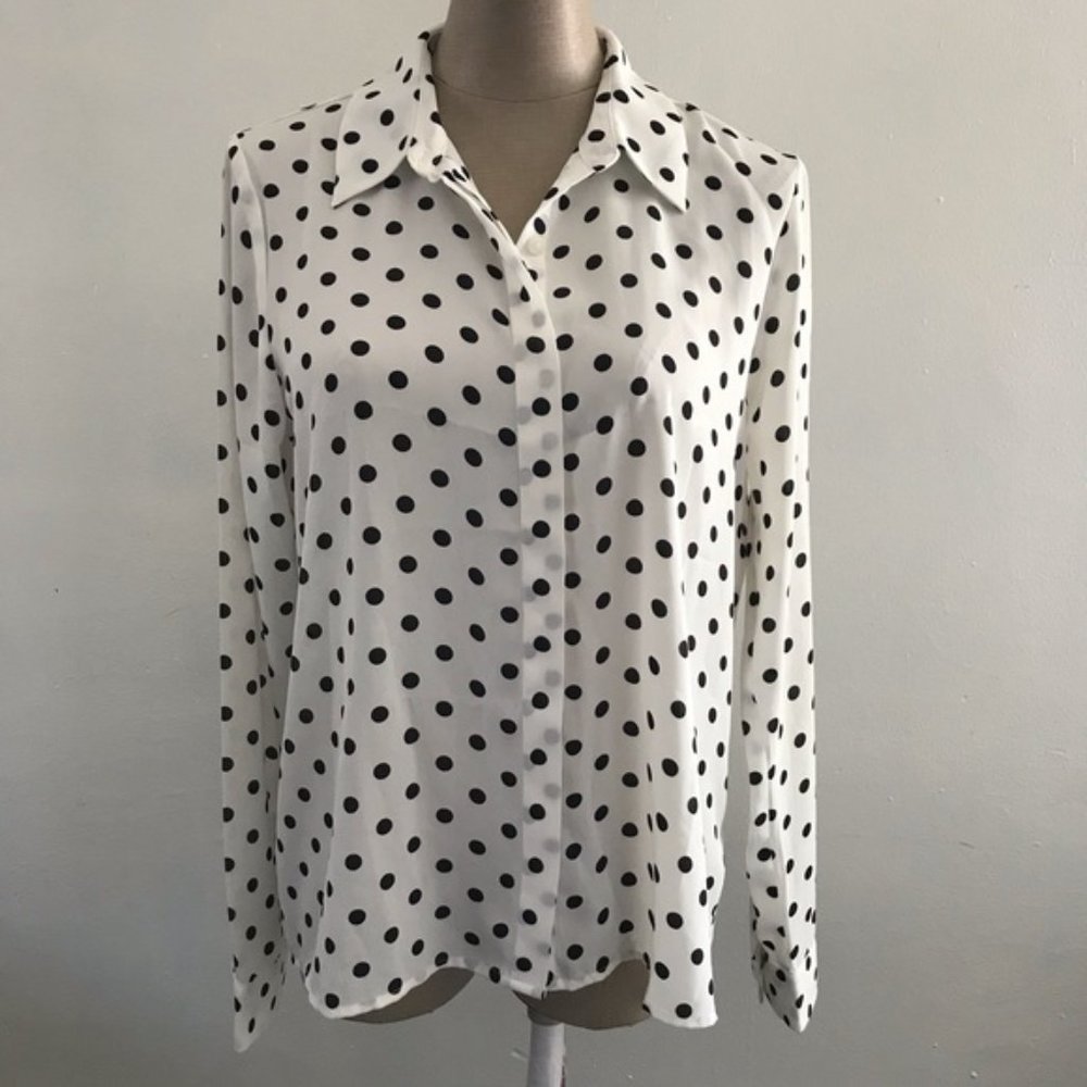 Forever21 Polkadot Long Sleeve button down